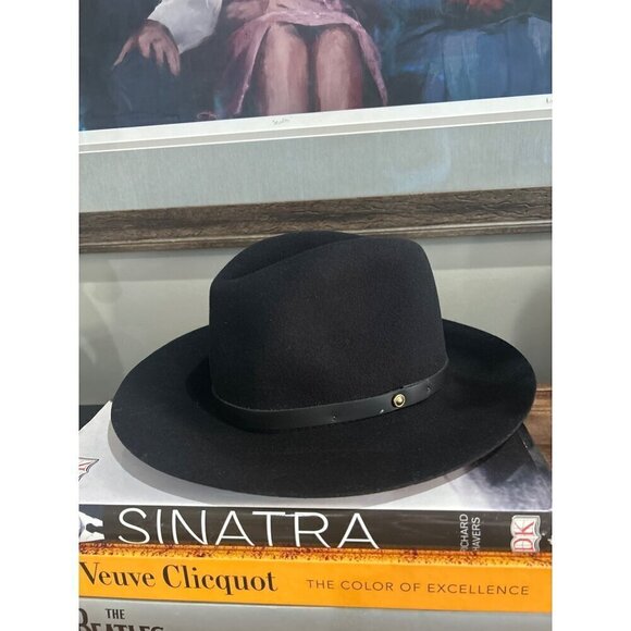 Rag & Bone Floppy Brim Wool Fedora Black Womens Size Small display picture 1